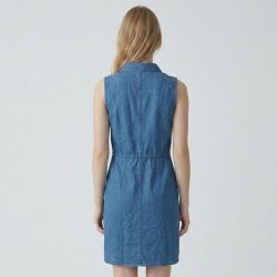 Robe col V sally manches 7/8 denim Femme JDY