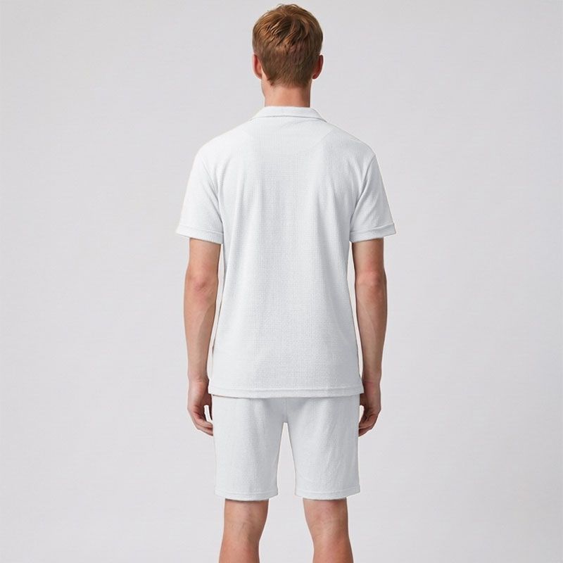 Ensemble chemisette short gaufré cordon dove Homme PANAME BROTHERS