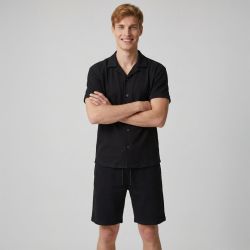 Ensemble chemisette short gaufré cordon dove Homme PANAME BROTHERS