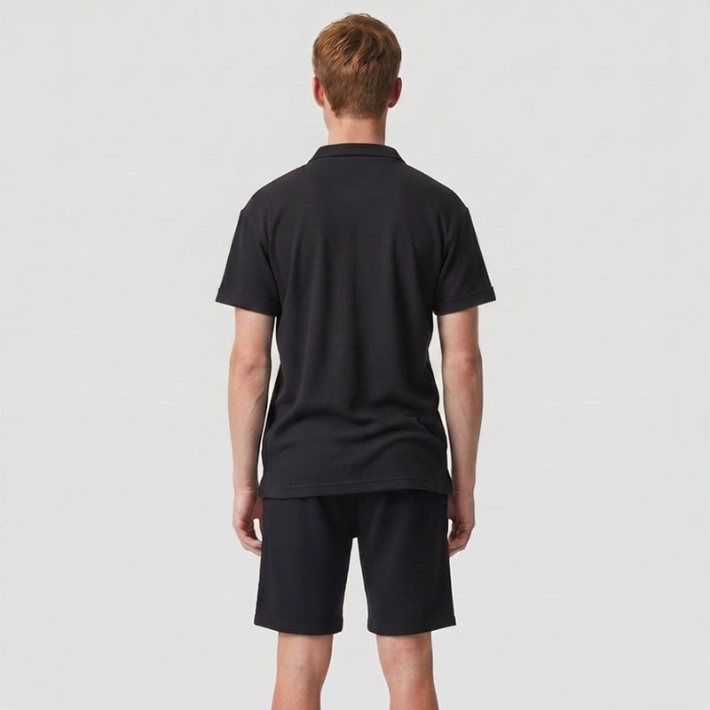 Ensemble chemisette short gaufré cordon dove Homme PANAME BROTHERS