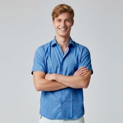 Chemise mc rose unie regular bill302mc Homme BILL TORNADE