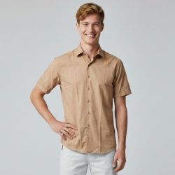 Chemise mc rose unie regular bill302mc Homme BILL TORNADE