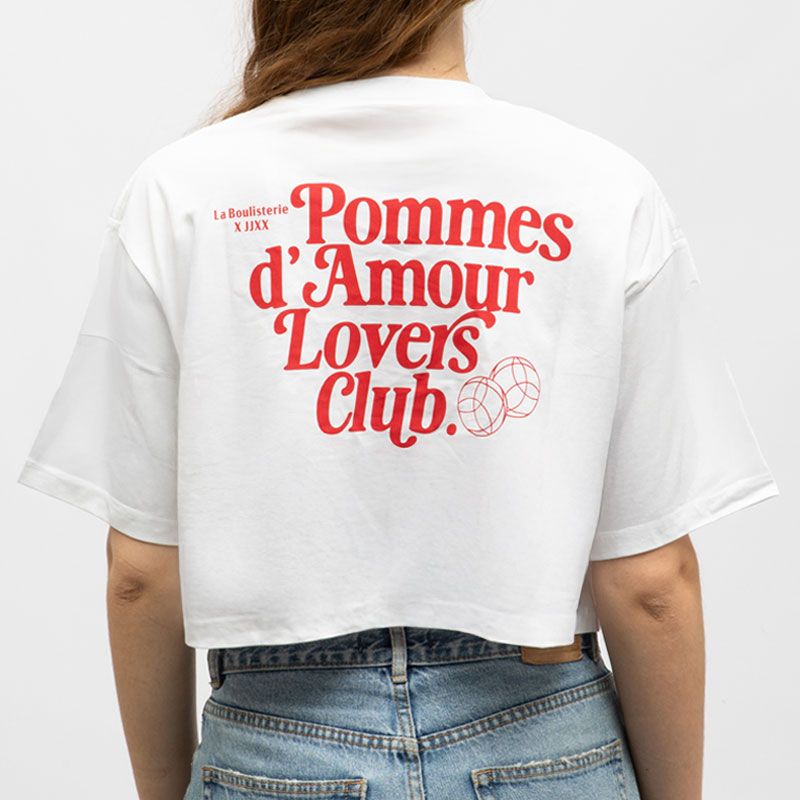 Tee shirt jxandrea bright white lovers club 12300104 4529 Femme JJXX