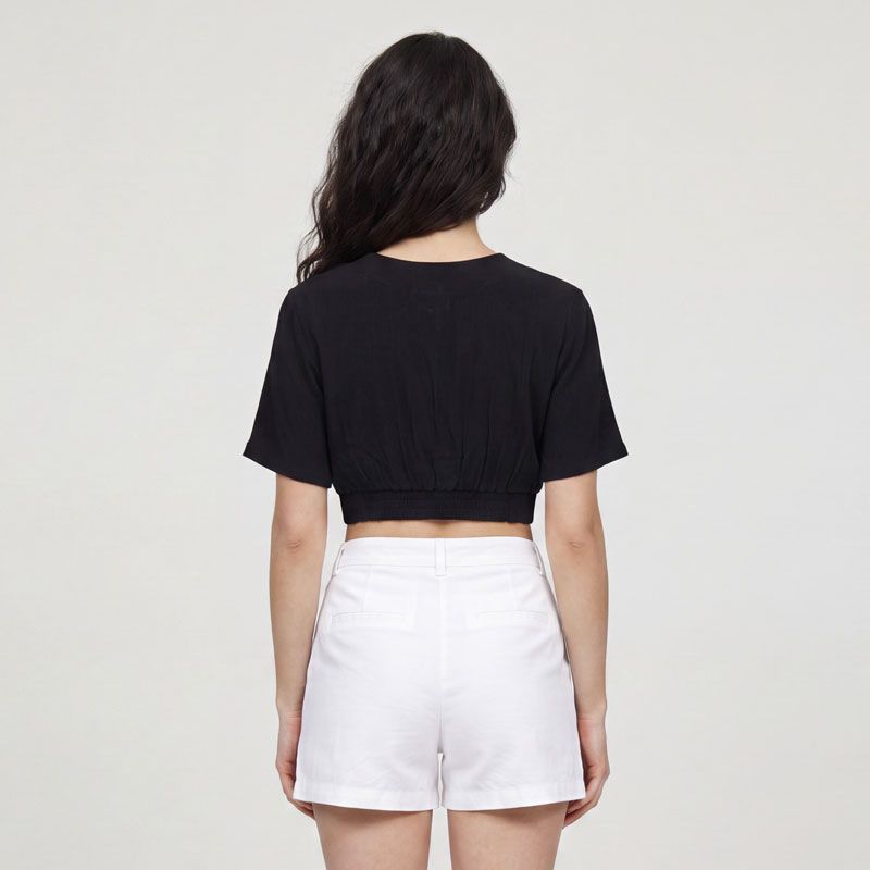 Crop top noir harmony 12120039b Femme LES TROPEZIENNES PAR M.BELARBI