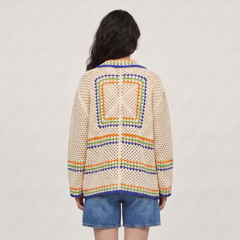 Gilet en crochet ecru anthem 14820161a Femme LES TROPEZIENNES PAR M.BELARBI