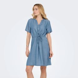 Robe courte col v jasper denim Femme JDY