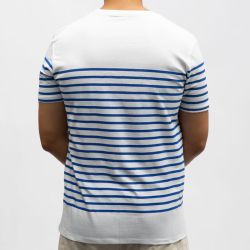 Tee shirt mc coton navy and white tell-ds Homme PANAME BROTHERS