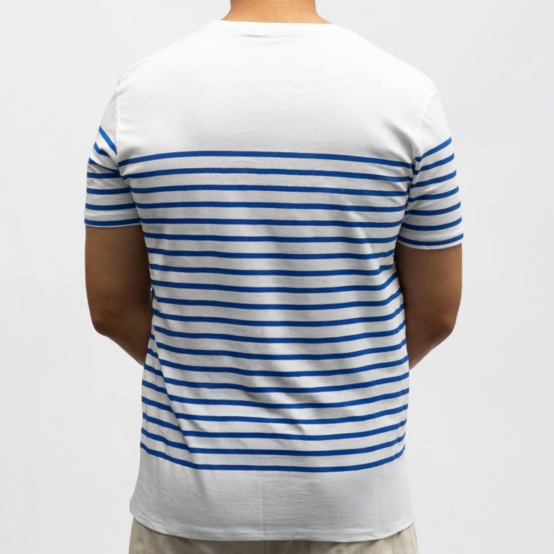 Tee shirt mc coton navy and white tell-ds Homme PANAME BROTHERS
