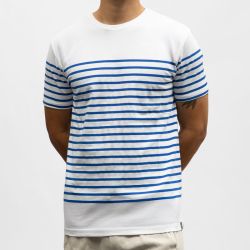 Tee shirt mc coton navy and white tell-ds Homme PANAME BROTHERS