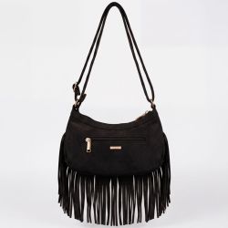 Sac porte epaule a frange noir tos-p26074 Femme TORRENTE