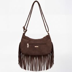 Sac porte epaule a frange noir tos-p26074 Femme TORRENTE