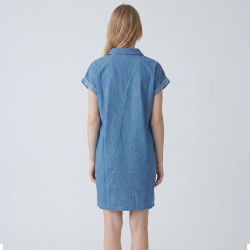 Robe courte col v à boutons denim acerola Femme LES TROPEZIENNES PAR M.BELARBI