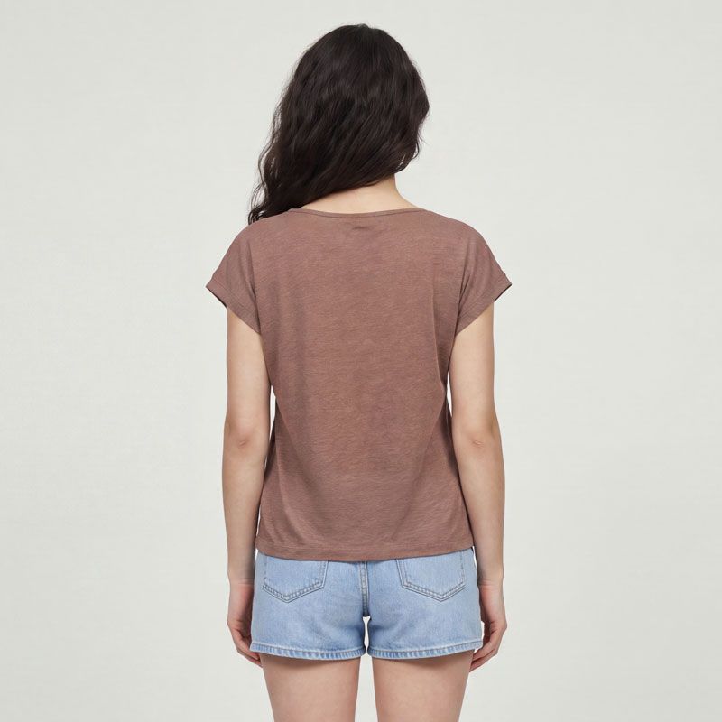 Tee shirt marron cassidy 11123429c Femme LES TROPEZIENNES PAR M.BELARBI