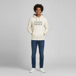 Sweat a capuche jwhfrederiksberg antique white 12285944 4573 Homme JACK & JONES