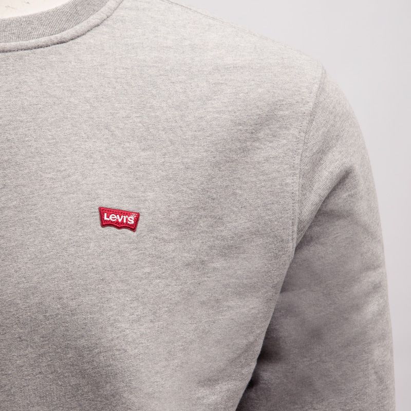 Sweat à col rond coton vert logo brodé Homme LEVI'S