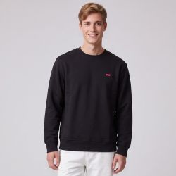 Sweat à col rond coton vert logo brodé Homme LEVI'S