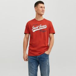 Tee shirt col rond coton imprimé logo Homme JACK & JONES