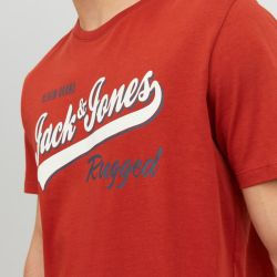 Tee shirt col rond coton imprimé logo Homme JACK & JONES