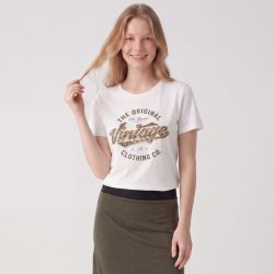 T-shirt onlhenny cloud dancer vintage leo 15327666 4601 Femme ONLY