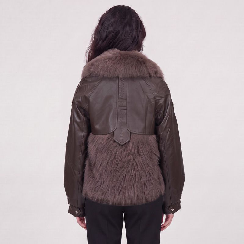 Blouson simili cuir a fourrure wz-02 Femme HERITAGE COUTURE