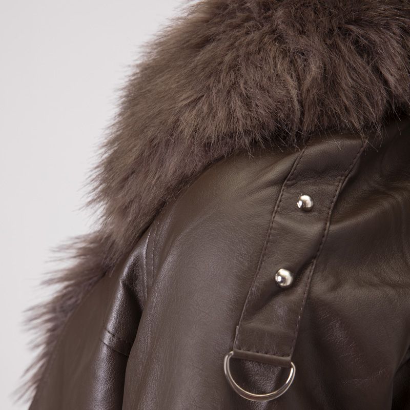 Blouson simili cuir a fourrure wz-02 Femme HERITAGE COUTURE