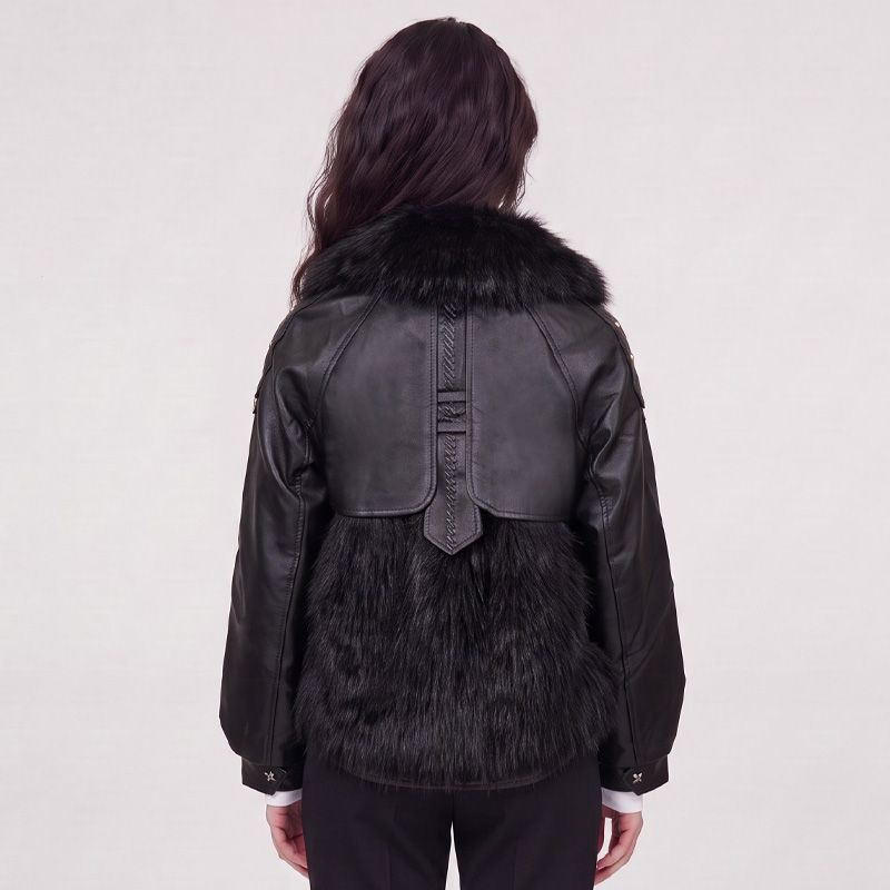 Blouson simili cuir a fourrure wz-02 Femme HERITAGE COUTURE