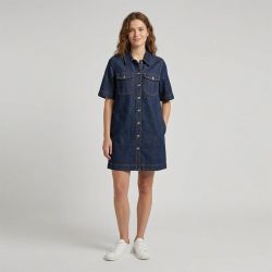 Robe chemise courte jean denim kirsa Femme VERO MODA
