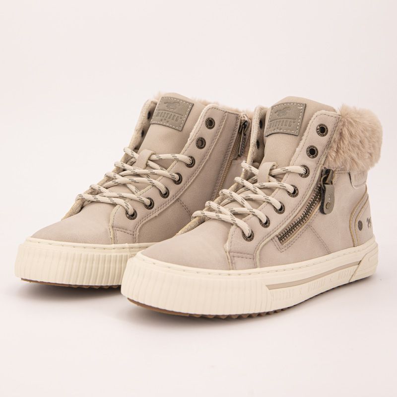 Basket montante cognac fourrure 15m011200300 t36/41 Femme MUSTANG