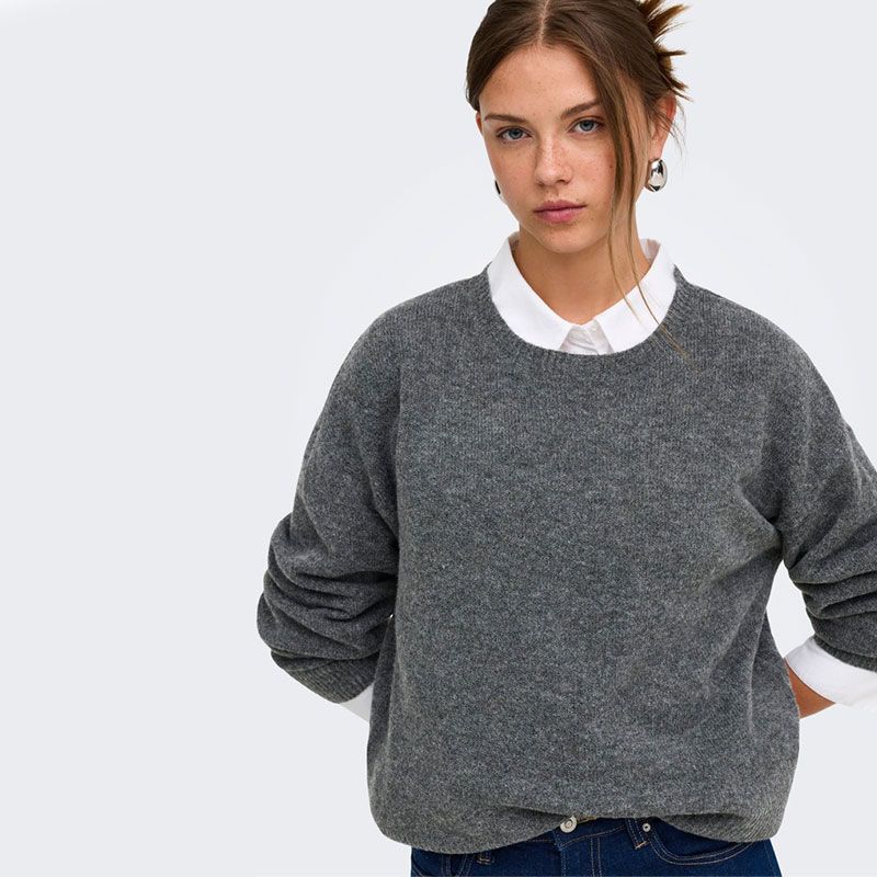 PULL ONLOLIVIA LS DARK GREY MELANGE 15380548 4572