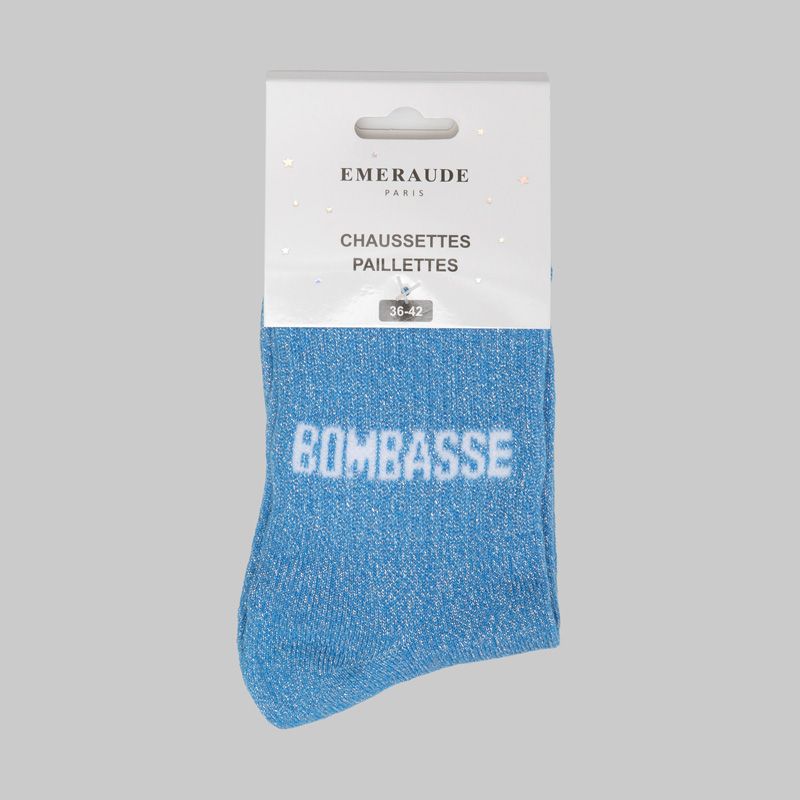 Chaussette bleu bombasse a paillette em-ch-xgs2652 Femme EMERAUDE