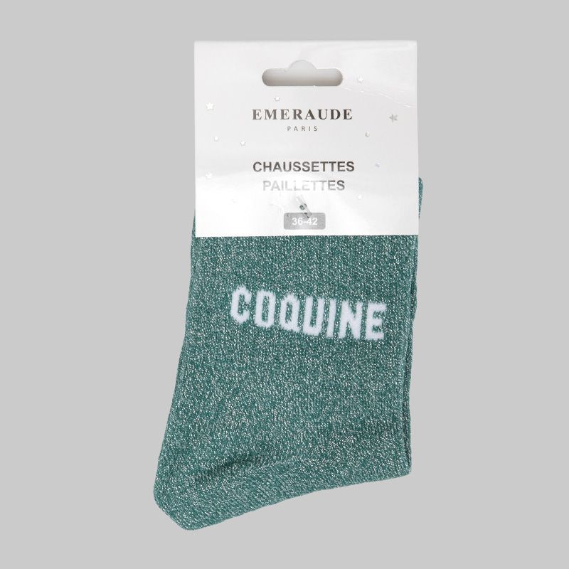 Chaussette sapin coquine a paillette em-ch-xgs2620 Femme EMERAUDE