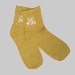 Chaussette doree bad bitch a paillette em-ch-xgs2625 Femme EMERAUDE