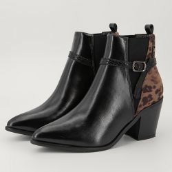 Bottine noir taupe leopard c02t216nrtal01j t36/41 Femme LES PETITES BOMBES
