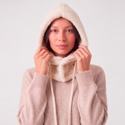 Cagoule noir polaire man-ff-262002 Femme MANOUKIAN
