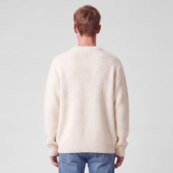 Pull col rond maille texturee noir pnm-1018-ds Homme PANAME BROTHERS