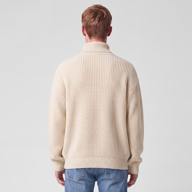 Pull col camionneur beige pnm-1010-ds Homme PANAME BROTHERS