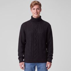 Pull torsade noir pnm-1015-ds Homme PANAME BROTHERS