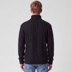 Pull torsade noir pnm-1015-ds Homme PANAME BROTHERS