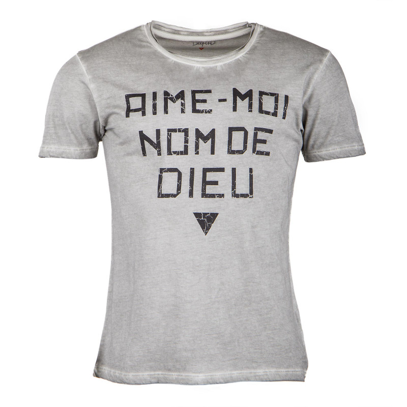 T-shirt gris à message homme DEEPEND marque pas cher prix dégriffés destockage