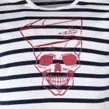 Tee shirt rayé tête de mort homme LITTLE MARCEL marque pas cher prix dégriffés destockage