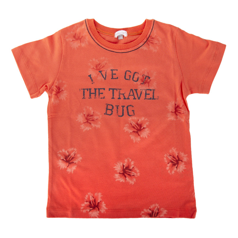 Tee shirt orange à fleurs bébé ABSORBA marque pas cher prix dégriffés destockage