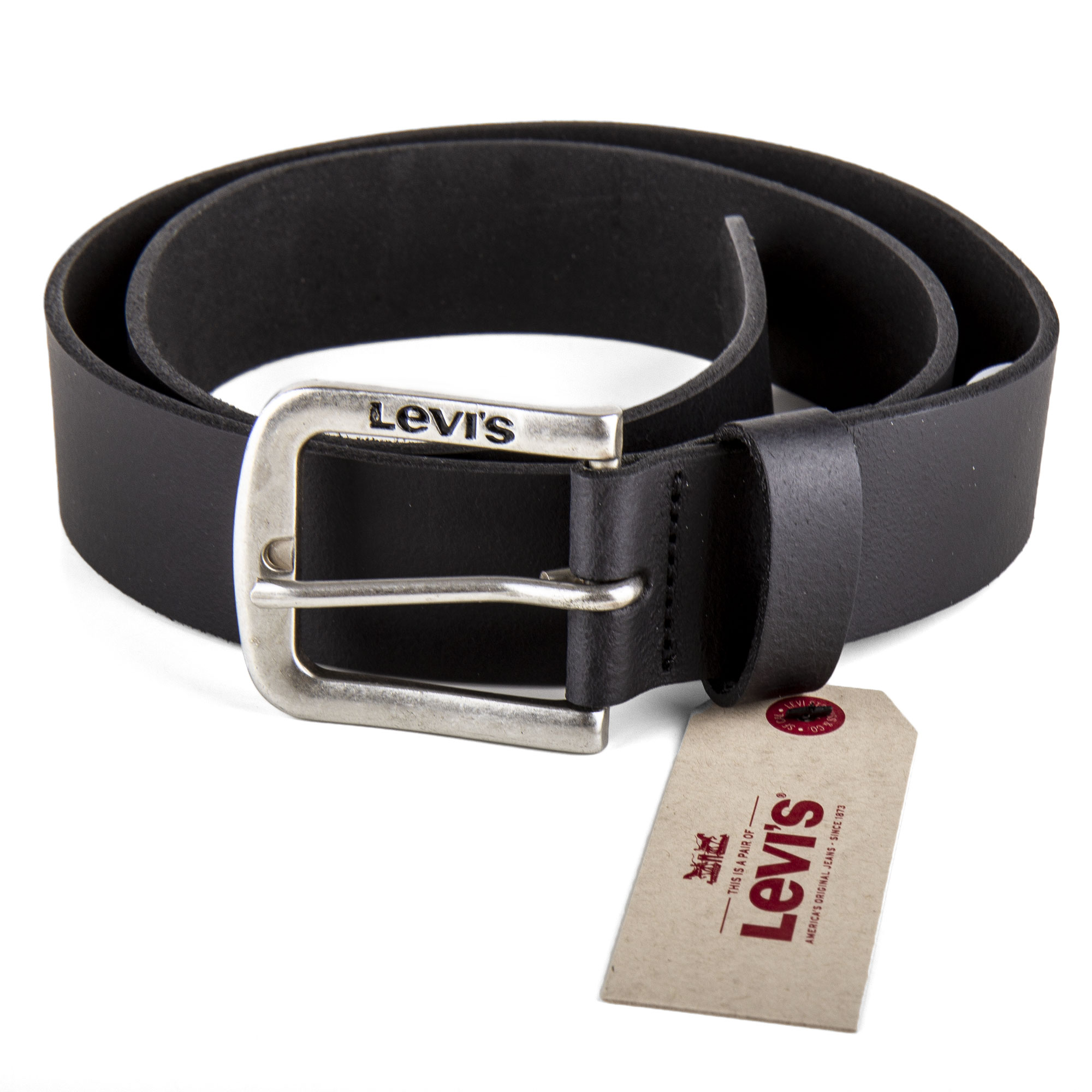 Ceinture en cuir noire Levi's homme à prix dégriffé
