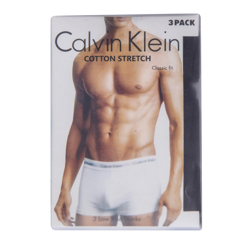 Lot de 3 boxers unis coton stretch homme CALVIN KLEIN marque pas cher prix dégriffés destockage