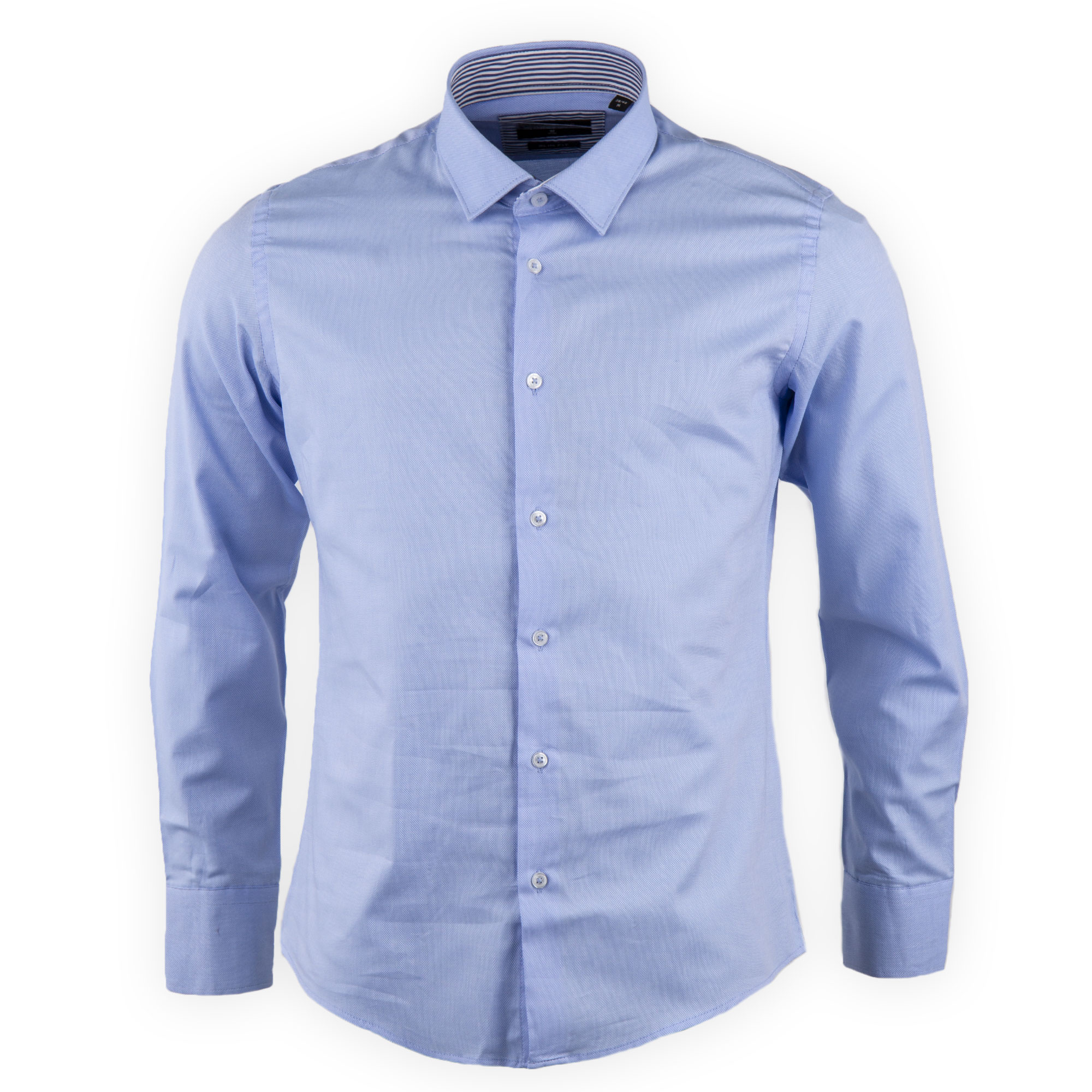 Chemise unie bleu manches longues homme TORRENTE à prix dégriffé