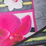 Nappe anti tâche ronde motif orchidée 180cm Mixte HARMONIE DU DECOR marque pas cher prix dégriffés destockage